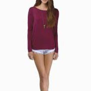 Tobi Twist Around Top in Burgundy